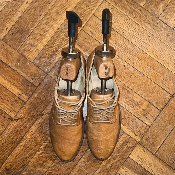 Frye Cognac Leather Lace Up Derby Oxfords Low Heel - Women’s 8.5 - Picture 2 of 8